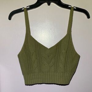 Wild Fable Sage Green Knit Crop Top